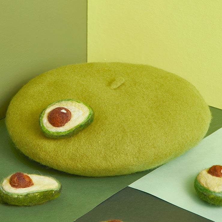 Autumn and winter wool felt beret bizarre fruit hat
