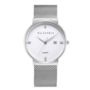 Ultra-thin diamond scale simple business men's sports quartz mesh with waterproof watch