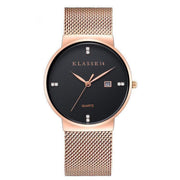 Ultra-thin diamond scale simple business men's sports quartz mesh with waterproof watch