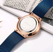 Ultra-thin diamond scale simple business men's sports quartz mesh with waterproof watch